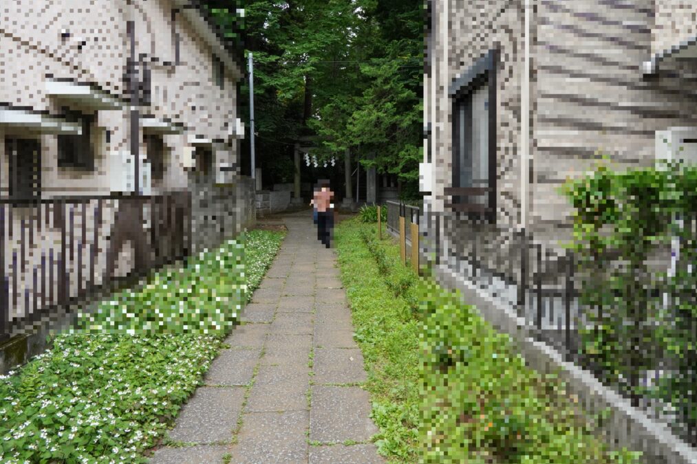 経堂天祖神社の二の鳥居へ向かう参道